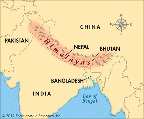 where are the himalayan mountains on a map of china